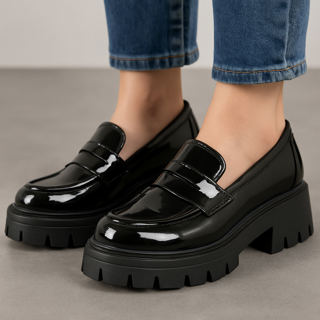 Chunky Patent Platform Loafers